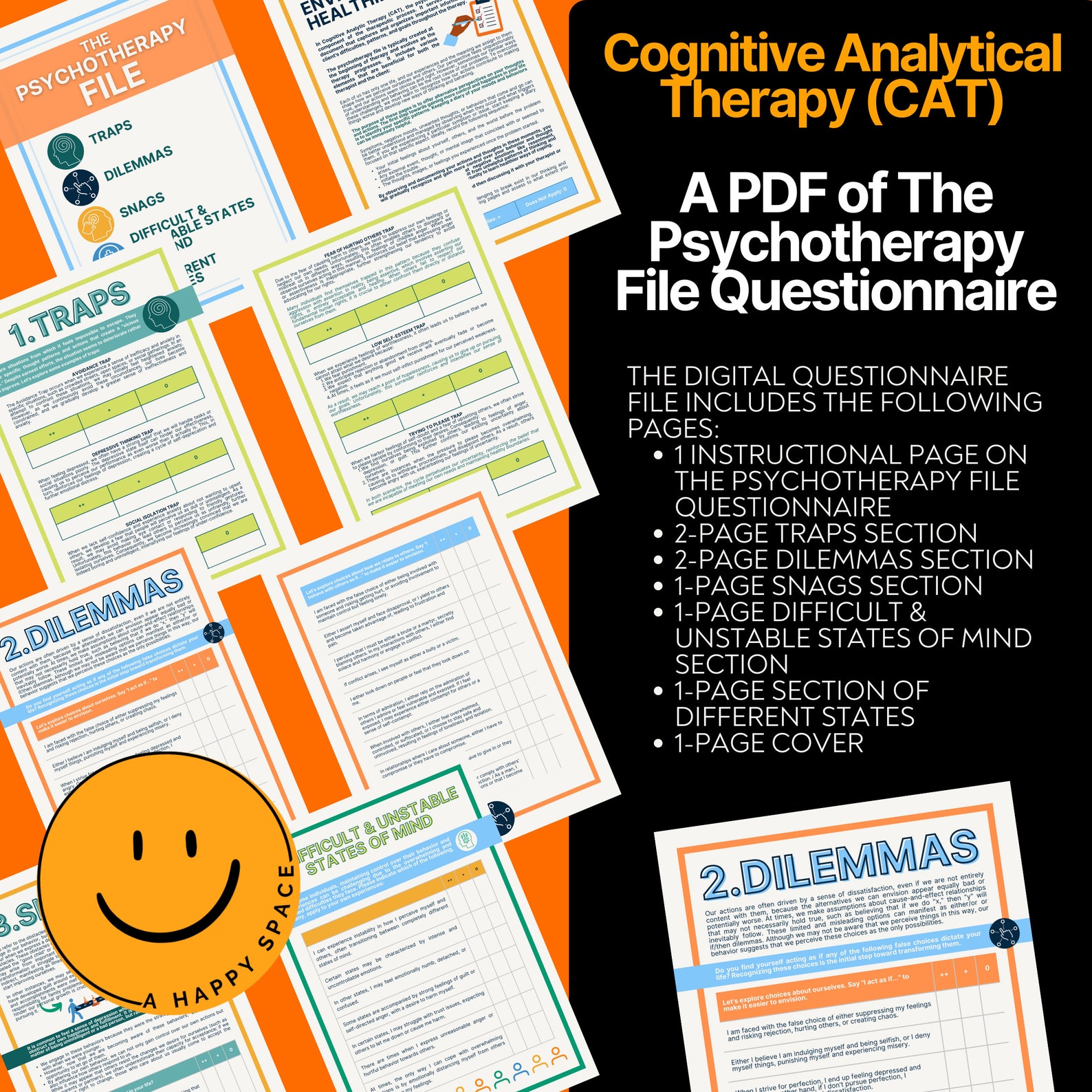 Cognitive Analytic Therapy CAT Worksheets Brief Therapy Attachment ...