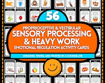 Heavy Work Proprioception & Vestibular Emotional Regulation Activity Cards for Kids Sensory Processing Disorder ADHD Anxiety Somatic Therapy