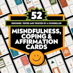 Tarjetas de habilidades de afrontamiento consciente para adultos Terapeutas PTSD Trauma DBT Alivio de la ansiedad IFS Conexión a tierra Tarjetas de terapia somática Herramientas de pánico Hojas de trucos