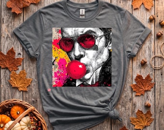 Camiseta de Halloween de Drácula con chicle de colores brillantes