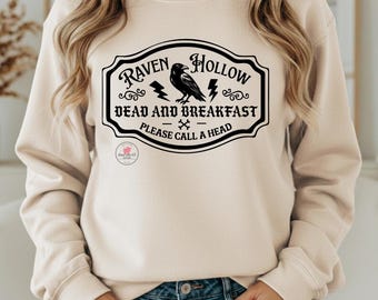 Sudadera Raven Hollow Dead and Breakfast Otoño/Halloween Tallas S-2X