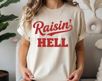 Camiseta unisex con estampado de mezcla suave Raisin HELL, tallas S-2X