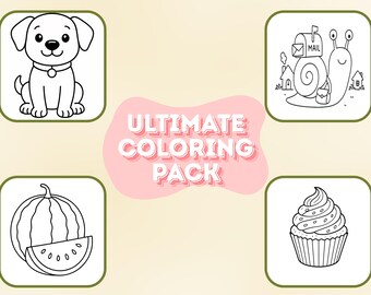 Printable Coloring Book – 40+ Cute Pets, Sweets, and Garden Designs (PDF)
