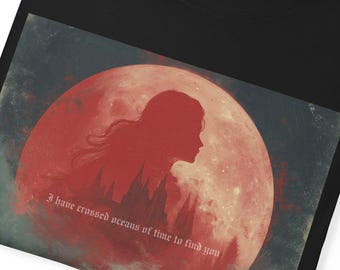 Gothic T-shirt van Dracula Blood Moon, shirt met filmische horrorcitaat