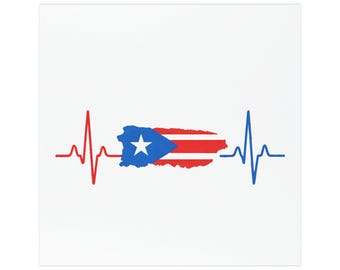 Puerto Rico Heartbeat Car Magnet: Boricua Island Pride Auto Decor