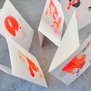 5 x Energy of the #future – Verschenke echte Kunst mit mutigen Neon-Farben - fünf Unikate als Klappkarten
