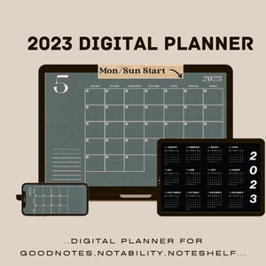 2023 Goodnotes Planner, Monthly Digital Planner, Goodnotes Template, iPad Planner, Digital Bullet Journal Pdf, Goodnotes Stickers Boho