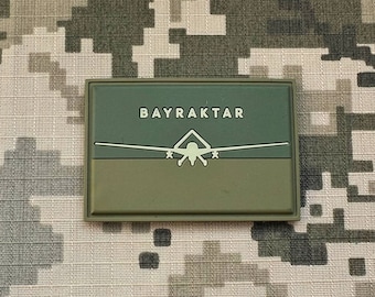 Patch "Bayraktar" Drone Ukrainian Flag Trident Badge with Velcro Ukraine Patch Morale Tactical Support Emblem Collect Removable