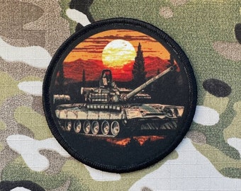 1x patch "Panzer T-80" insigne trident ukrainien avec velcro Ukraine Patch Moral Tactical Support Collect Game Amovible Airsoft EDC