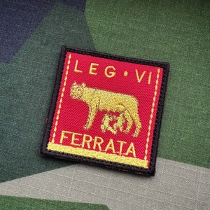 Patch Légion VI Ferrata Rouge avec Velcro Patch Empire romain Aquila Wolf Roma Centurion Moral Tactical Outdoor Velcro image 3