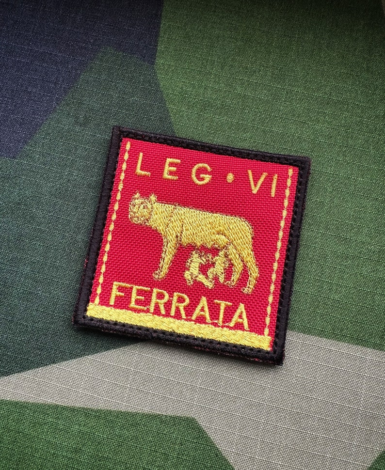 Patch Légion VI Ferrata Rouge avec Velcro Patch Empire romain Aquila Wolf Roma Centurion Moral Tactical Outdoor Velcro image 3