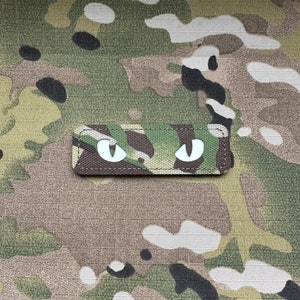 Toppa &quot;Occhi di gatto&quot;, Multicam, Velcro, Toppa Emblema Morale per Softair da Esterno Colleziona Gioco Rimovibile per Softair