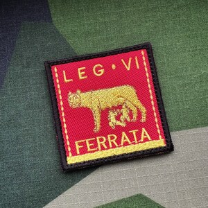 Patch Légion VI Ferrata Rouge avec Velcro Patch Empire romain Aquila Wolf Roma Centurion Moral Tactical Outdoor Velcro image 2