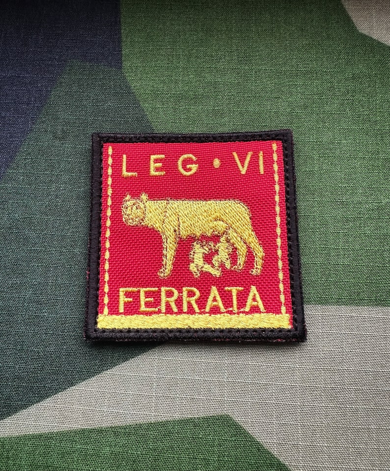 Patch Légion VI Ferrata Rouge avec Velcro Patch Empire romain Aquila Wolf Roma Centurion Moral Tactical Outdoor Velcro image 4