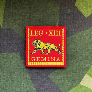 Patch “Legion XIII "Gemina" Red with Velcro Roman Empire Patch Aquila Wolf Roma Centurio Morale Tactical Outdoor Velcro Caesar