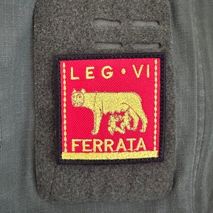 Patch Légion VI Ferrata Rouge avec Velcro Patch Empire romain Aquila Wolf Roma Centurion Moral Tactical Outdoor Velcro image 5