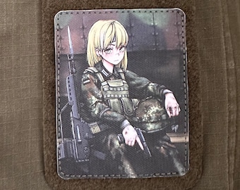 Écusson « Bundeswehr Army Girl » avec fermeture velcro ; Patch moral militaire, tenue tactique d'extérieur, fusil d'assaut PMC, jeu de collection animé