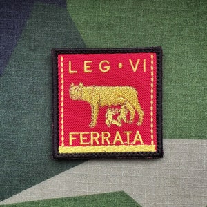 Patch Légion VI Ferrata Rouge avec Velcro Patch Empire romain Aquila Wolf Roma Centurion Moral Tactical Outdoor Velcro image 1