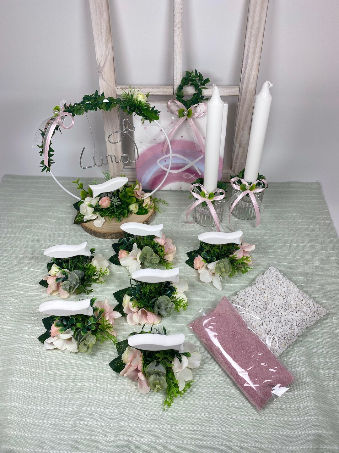 Personalized Communion Table Decoration, Decoration Set for Baptism ...