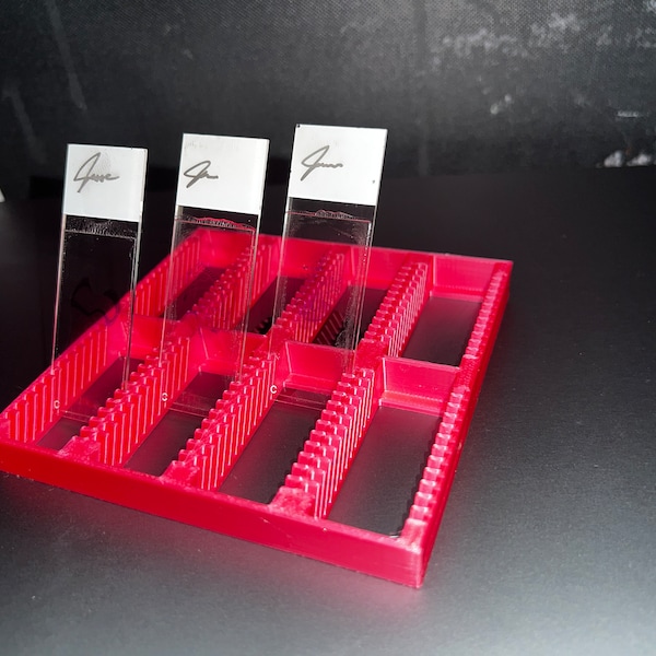 Customizable 3D Printed Microscope Slide Rack - Durable & Space-saving Design for Labs and Classrooms