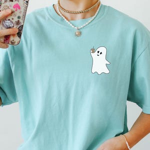 Ghost Coffee Halloween Shirt, Coffee Crewneck, Halloween Outfits Women, Fall Coffee Tees, Iced Coffee Lover, Ghost Comfort Colors Shirt