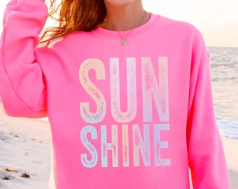 Sunshine Sweatshirt, Summer Crewneck, Beach Vacation Outfits Women, Summer Sweaters, Beachy Coastal, Rainbow Aesthetic, Beach Sweatshirts