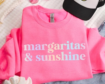 Sudadera con cóctel de margaritas, happy hour, vacaciones en la playa, sol de verano, viaje de chicas, verano rosa, regalo de Marg, atuendo de verano para mujer, Margs