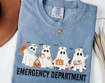 Nurse Halloween Shirt, Custom Nurse Shirt, ER Nurse Shirt, Emergency Department, Nurse Spooky Season, Seasonal Nurse, Comfort Colors Nurse