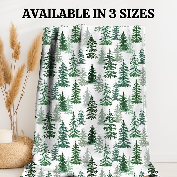 Tree Blanket, Winter Blanket, Winter Blanket Throw, Christmas Tree Blanket, Winter Tree Prints, Pine Tree Print Blanket, Cozy Winter Throw