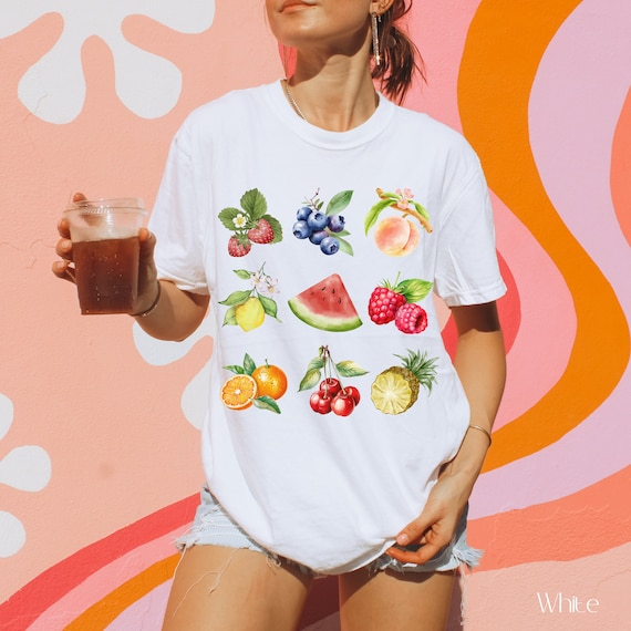 Summer Fruit Shirt, Fruit Lover, Farmers Market Shirt, Fruit Tees, Fruit Lover Gifts, Strawberry Tshirts, Citrus Fruits, Gardening Shirt Tee