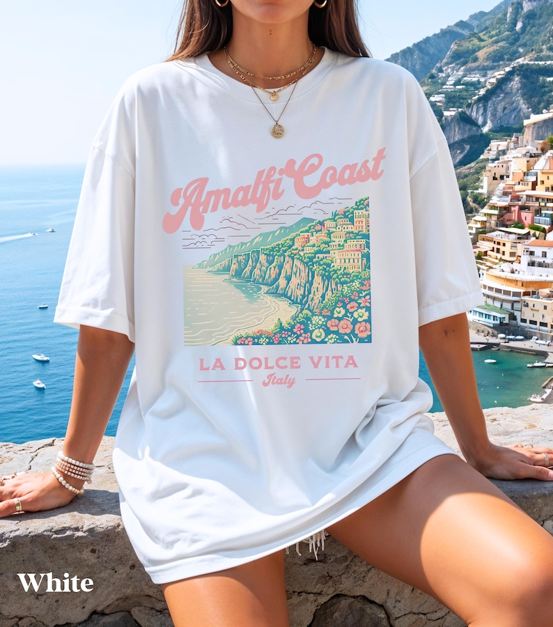 Amalfi Coast Shirt, La Dolce Vita, Italian Summer, Italy Vacation, Comfort Colors Shirts Summer, Italia, Womens Graphic Tshirts, Travel Tees image 1