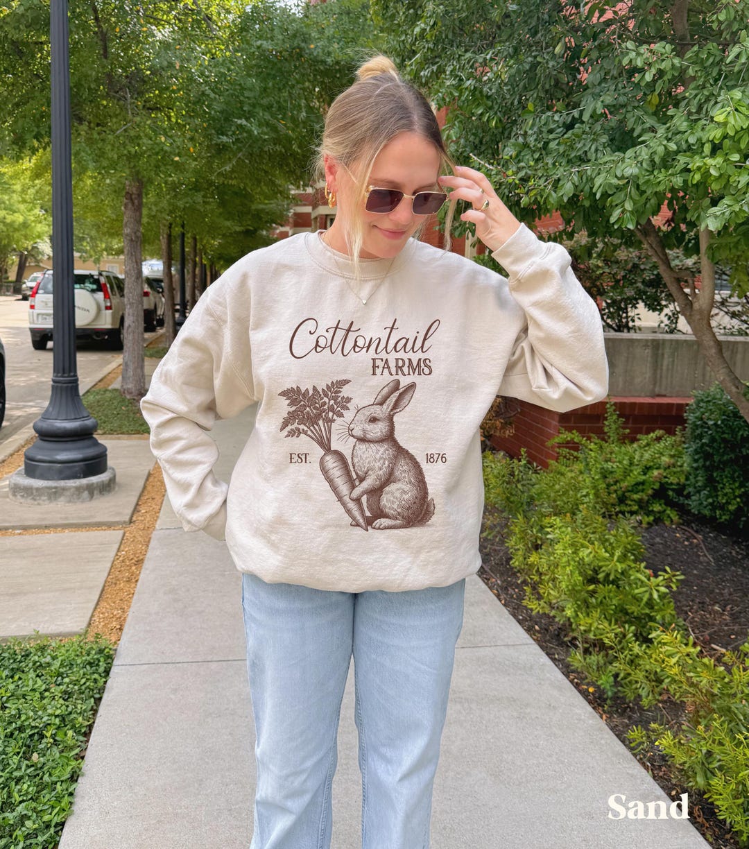 Flower Field Bunny Sweatshirt