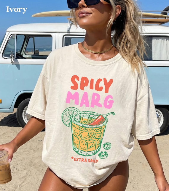 Spicy Margarita Shirt, Cinco de Mayo Tees, Cocktail Crewneck, Margarita Lover Gifts, Beach Vacation Outfits Women, Margarita Tshirts