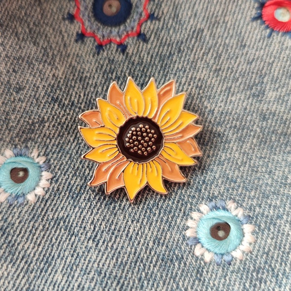 Sunflower Lapel Pin Etsy