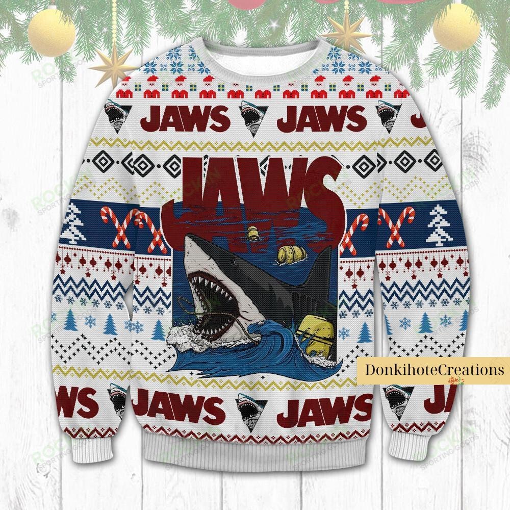 Great White Shark Ugly Christmas Sweater - Christmas - Greenturtle