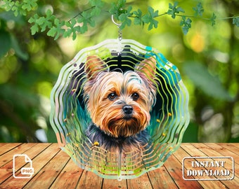 セントバーナード風車昇華、犬風車 SVG、10 インチ丸型ドアハンガー