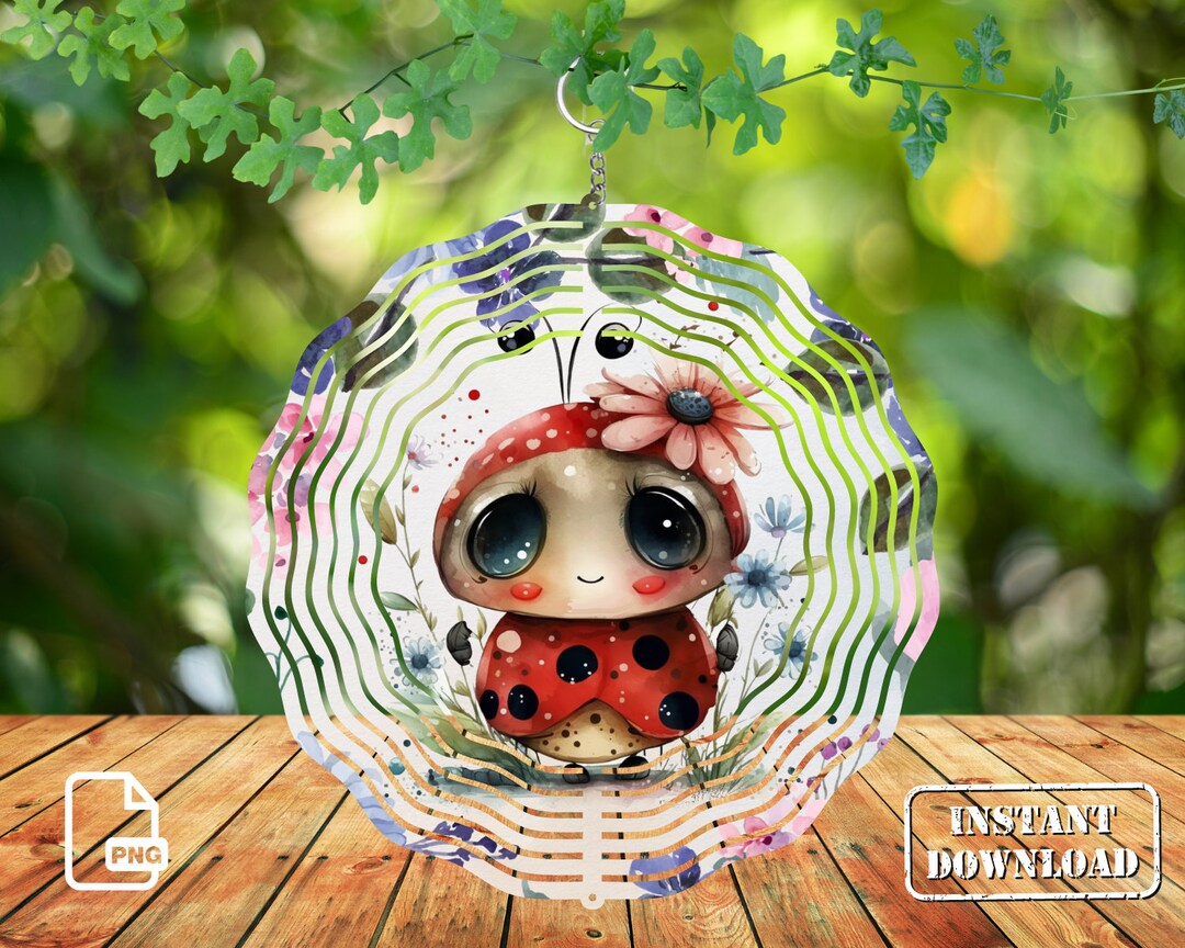 CUTE LADYBUG Wind Spinner Design Sublimation PNG Ladybug Etsy
