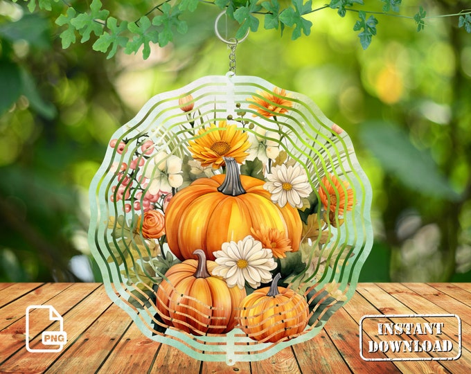 Autumn Wind Spinner Sublimation, Fall Pumpkin Wind Spinner Png, Fall ...