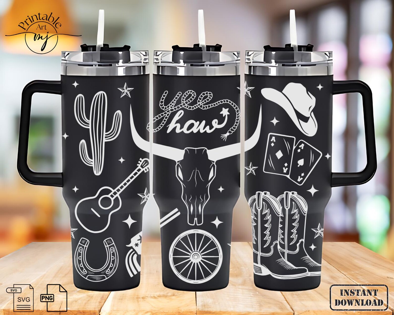 Howdy Cowgirl Boots 40oz Tumbler Design: Western Laser File (SVG, PNG ...