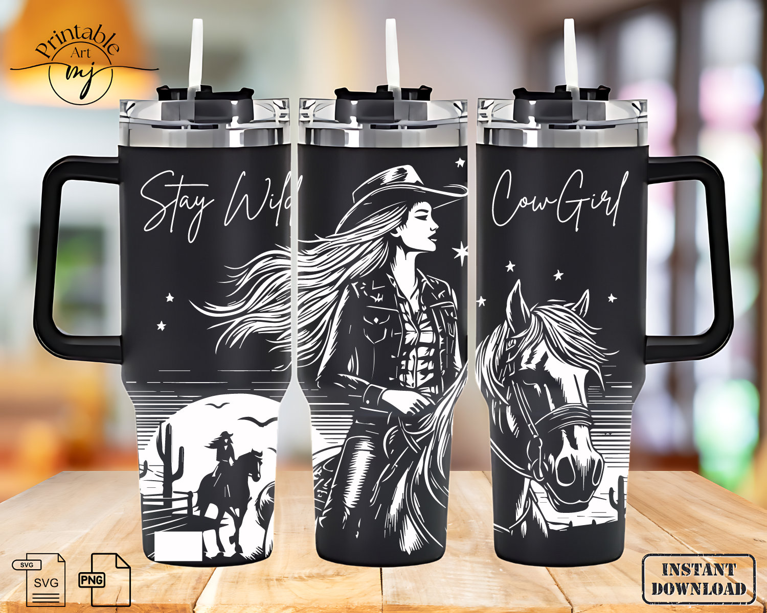 Stay Wild Cowgirl Tumbler Wrap Laser SVG, Engraved Tumbler, Western ...