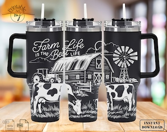 Farm Life Tumbler Wrap Laser Svg 40oz Farmer Laser Engraved Tumbler Wrap Laser Engraving Svg Western 40 oz Tumbler Laser File Svg Design