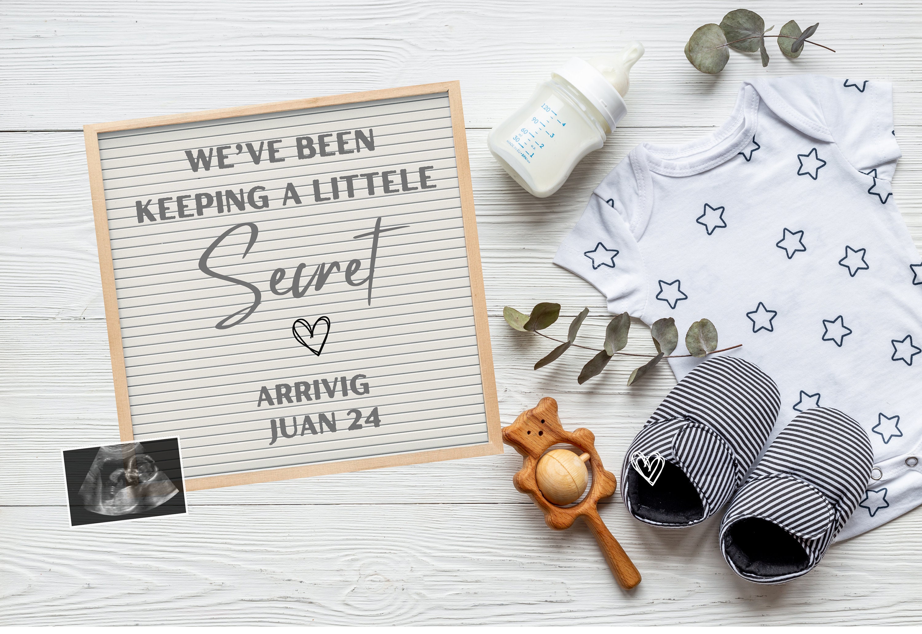 Minimalist Pregnancy Announcement for Social Media Editable Letter