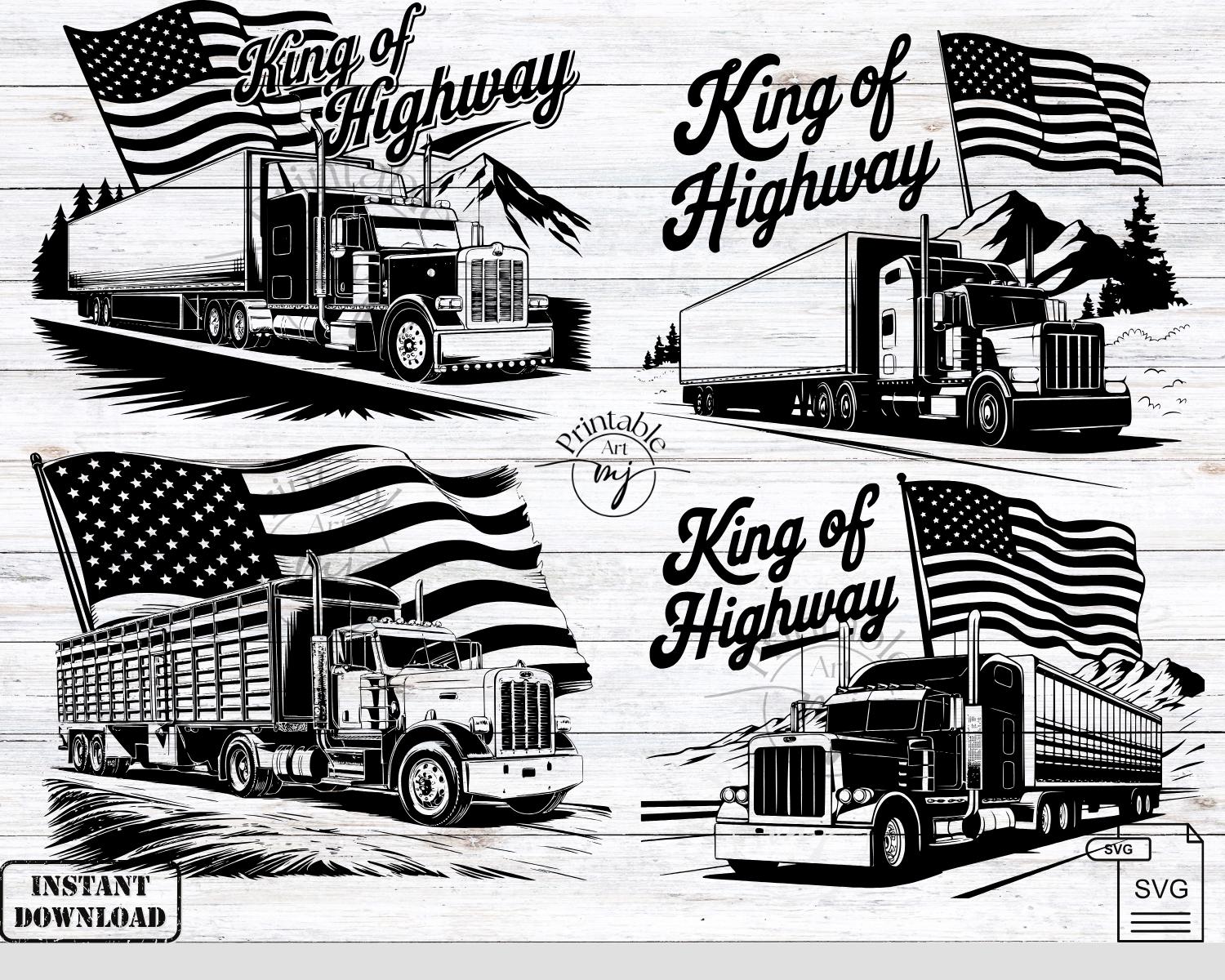 Big Rig Flags Semi Truck With Flag SVG, Big Rig Clipart (laser Engraving) - Etsy