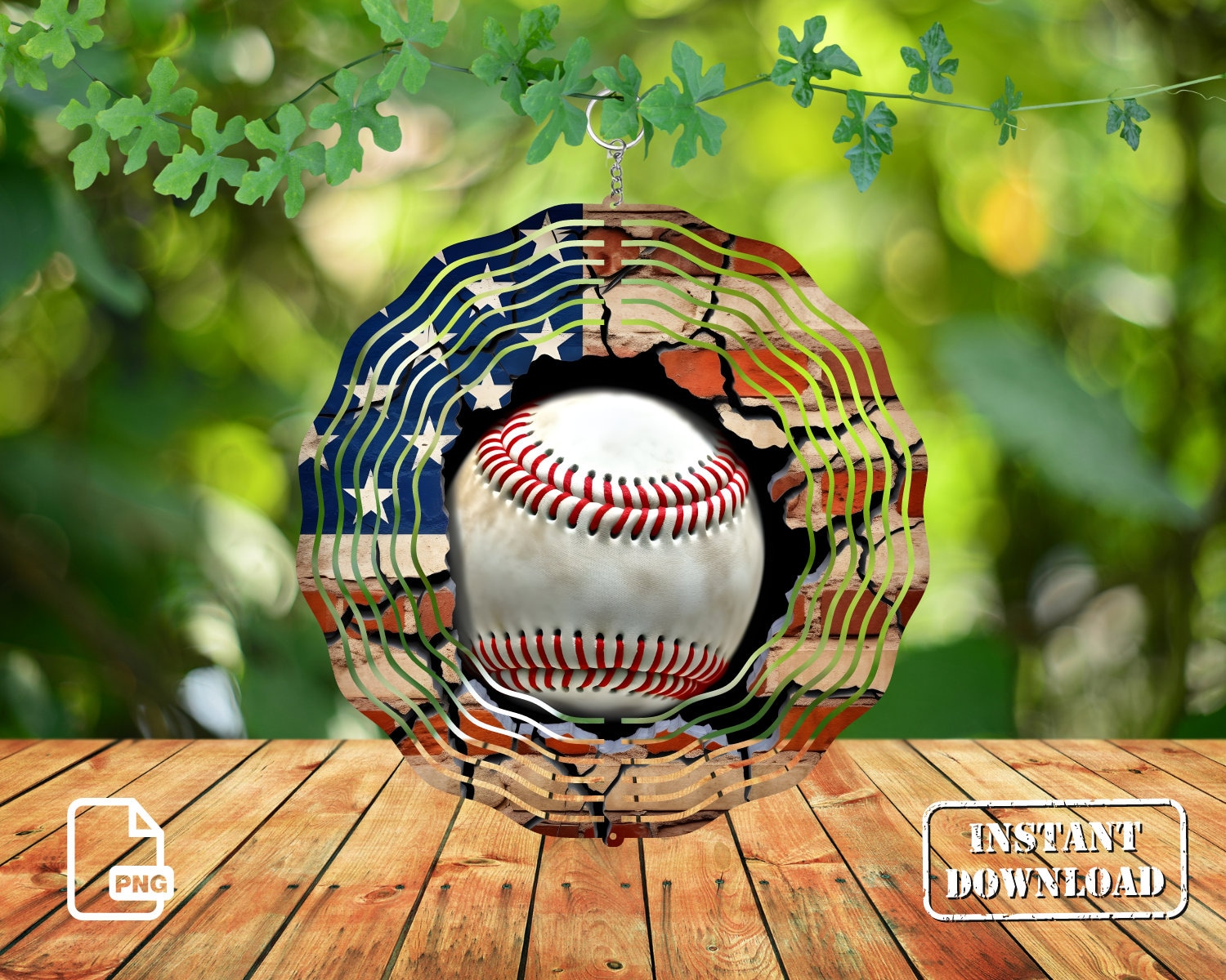 Baseball Wind Spinner Sublimation Design Baseball Ball Etsy