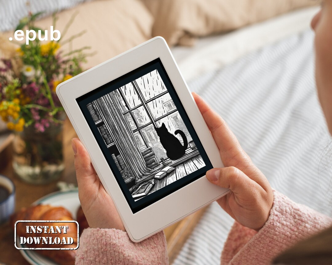 Rainy Day Kindle Lock Screen for Paperwhite Kindles Cozy Library Kindle