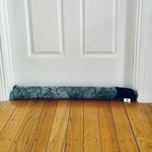Eco Door and Window Draft Stopper with  Removal Washable Cover, Seperate upcycled clean filled inner. Finished lengths avail. 85/105 cms.