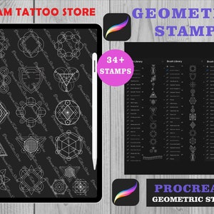 Heilige Geometrie Stempel | Geometrische Stempel | Procreate Stempel Geometrisch |Procreate Pinsel | Tattoo Stempel | Stempel zeugen| Geometrische Formen