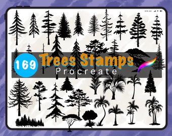 169 Tree Silhouette Procreate Stamps: Botanical Brush Pack (Digital Download)