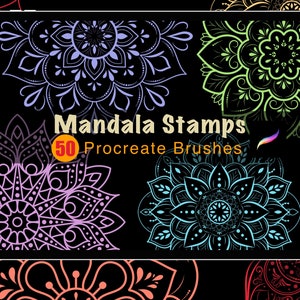 Mandala Brush Stamps: 50 Procreate Brushes, Tattoo Stamps