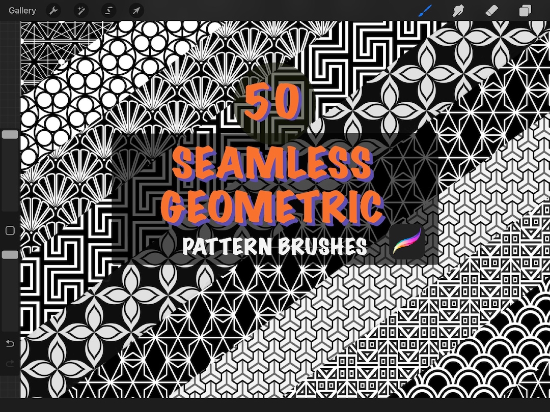 Geometric Procreate Brushes: Seamless Pattern Stamps, Tattoo Design ...